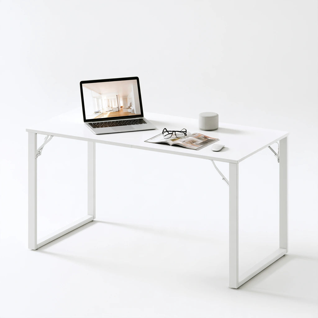 Bureau mural rabattable aux lignes épurées pliant, coloris blanc