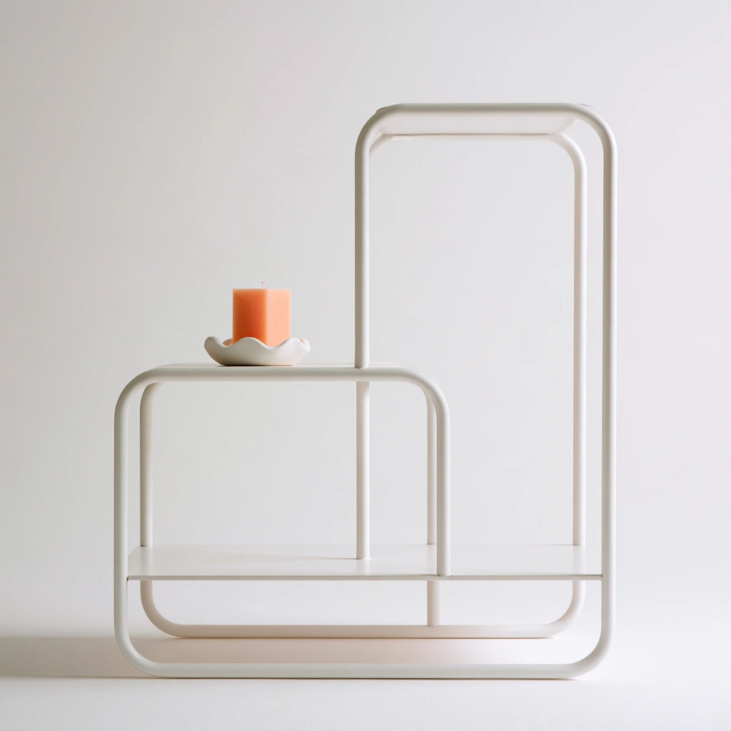 Étagère de rangement en métal, coloris blanc