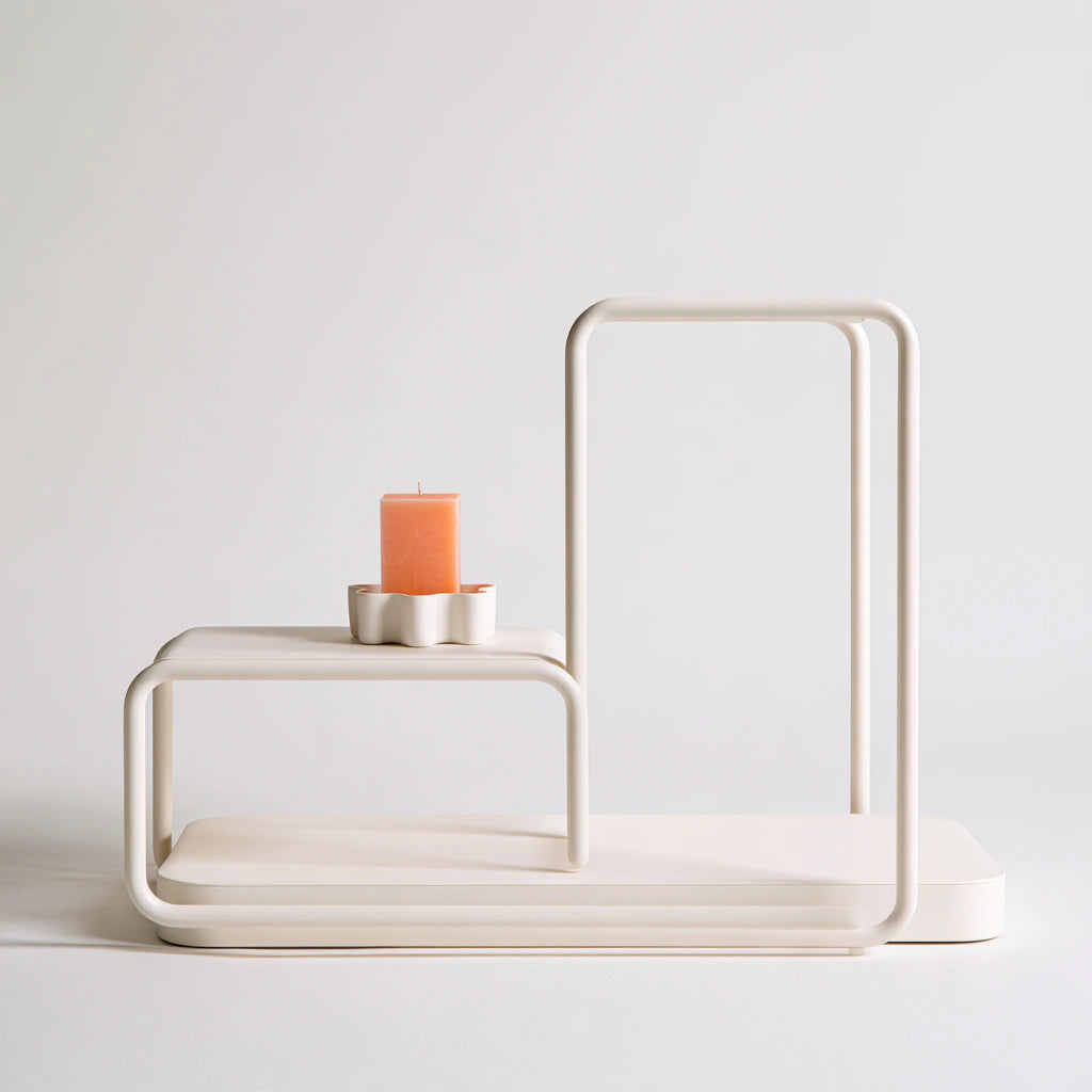 Étagère de rangement en métal, coloris blanc