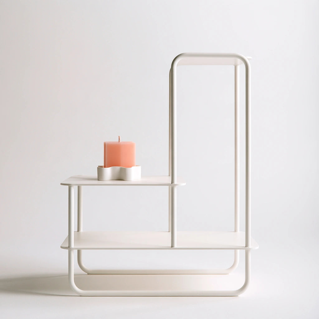 Étagère de rangement en métal, coloris blanc