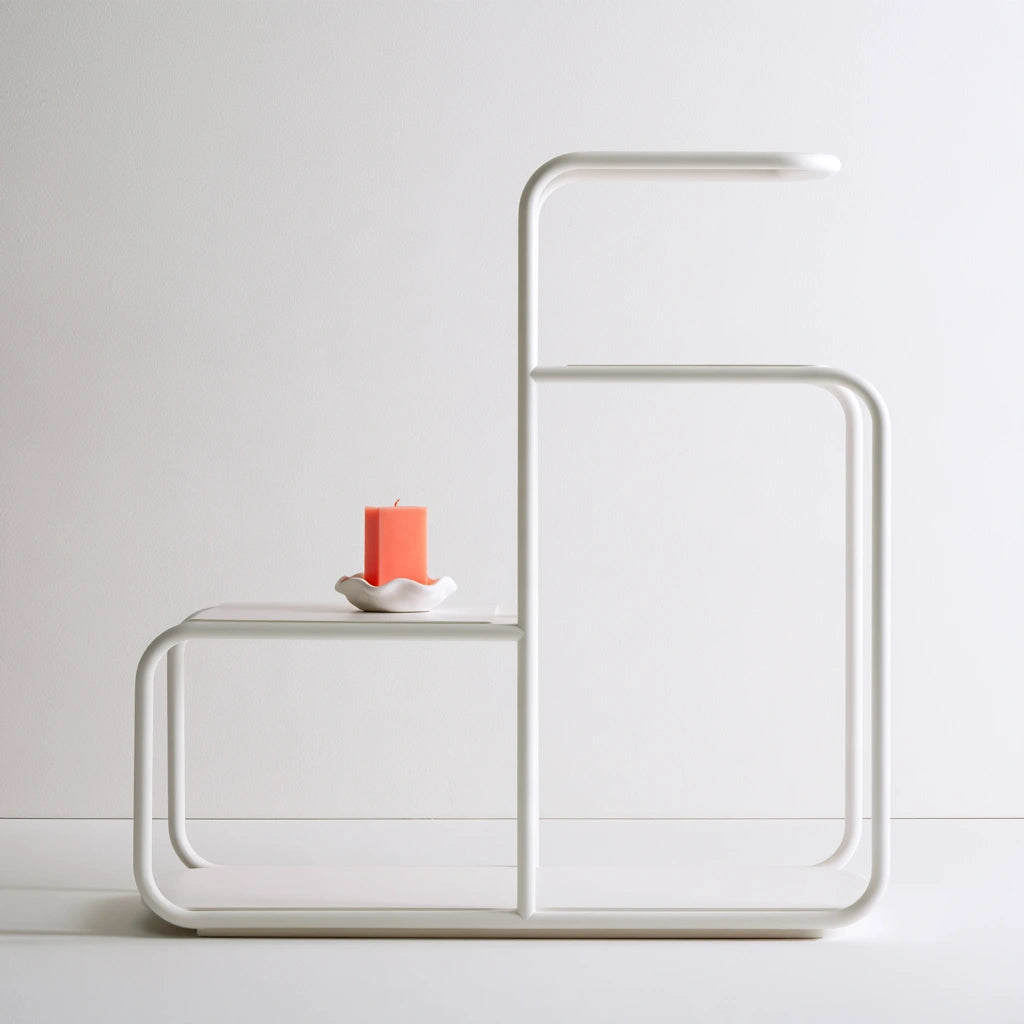 Étagère de rangement en métal, coloris blanc