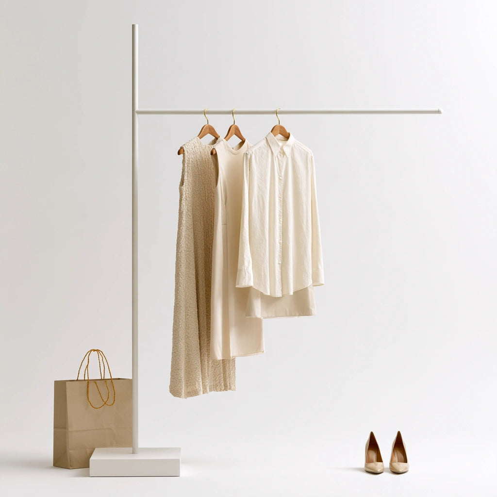Porte-manteaux en métal, coloris blanc