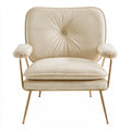 Fauteuil d'appoint en velours, coloris beige